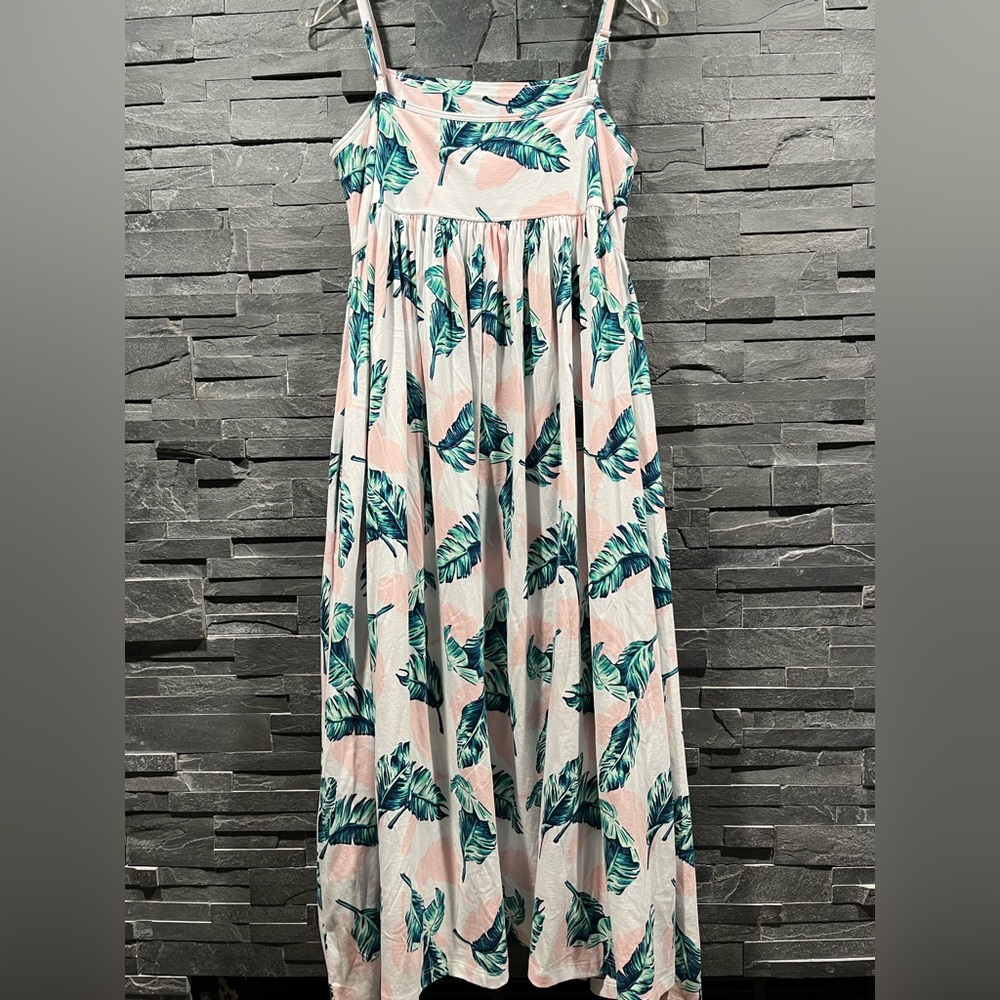 PETITE PLUME 100% Pima Cotton Jersey Knit St.Tropez Palms Serene Nightgown/Dress - Picture 7 of 16